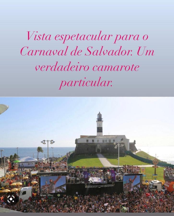 Apartamento No Farol Da Barra. Vista Deslumbrante Para O Mar! No Circuito Do Carnaval. Ao Lado Do Porto Da Barra ! サルバドール エクステリア 写真